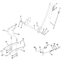 McCulloch M155107HRB - 96061012305 - 2010-07 - Mower Lift - Deck Lift Parts Diagram