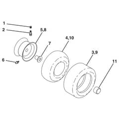 McCulloch M155-107TC - 96051006501 - 2013-01 - Wheels and Tyres Parts Diagram