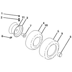McCulloch M165-107T - 96041035500 - 2013-06 - Wheels and Tyres Parts Diagram