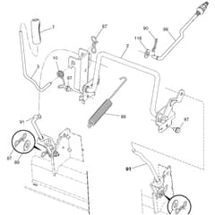 McCulloch M165-97TC CLASSIC - 96051016600 - 2017-07 - Mower Lift - Deck Lift Parts Diagram