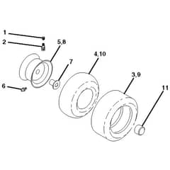 McCulloch M185107HRB - 96061009702 - 2009-04 - Wheels and Tyres Parts Diagram