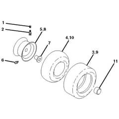 McCulloch M185107HRB - 96061012203 - 2008-08 - Wheels and Tyres Parts Diagram