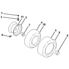McCulloch M19542H - 96041023401 - 2012-06 - Wheels and Tyres Parts Diagram