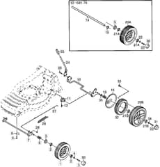 M2 HP COMBI - 2002 - 12-1581-76 - Mountfield Rotary Mower Wheels Diagram