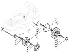 M41 HP - 2006-2007 - 292501043/MO6 - Mountfield Rotary Mower Wheels Diagram