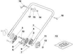 M460 HP - 2010 - 294484023/CAI - Mountfield Rotary Mower Lower Handle Diagram