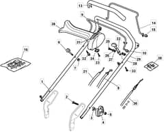 M480 PD - 2010 - 295505028/MFR - Mountfield Rotary Mower Handle Diagram