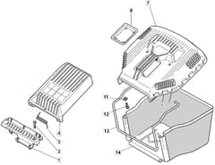 M5010 HP - 2008 - 292501043/MO8 - Mountfield Rotary Mower Grass Bag Diagram