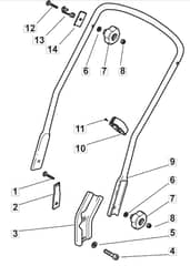 M5020 PD - 2008 - 292502023/M08 - Mountfield Rotary Mower Lower Handle Diagram