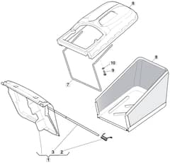 M512 PD 3S BW - 2010 - 292157038/MFR - Mountfield Rotary Mower Grass Bag Diagram