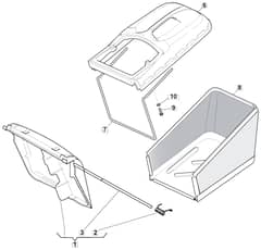 M512 PD 3S BW - 2010 - 292157833/M10 - Mountfield Rotary Mower Grass Bag Diagram