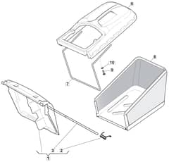 M512 PD 3S BW - 2010 - 292157838/M10 - Mountfield Rotary Mower Grass Bag Diagram