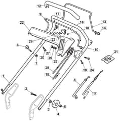 M512 PD 3S BW - 2010 - 292157838/M10 - Mountfield Rotary Mower Handle Diagram