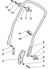 M60 PD - 2006 - 292552023/MOE - Mountfield Rotary Mower Lower Handle Diagram