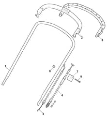 M60 PD - 2008 - 292552023/UM8 - Mountfield Rotary Mower Upper Handle Diagram