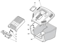 M64 PD - 2008-2010 - 292552143/UM8 - Mountfield Rotary Mower Grass Bag Diagram