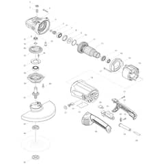Makita M9001 - 230mm Angle Grinder - Power Tool Diagram