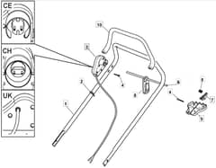 M 46 EL - 2010 - 294480663/CAI - Mountfield Rotary Mower Upper Handle Diagram