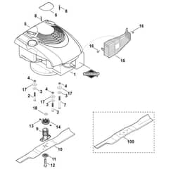 Viking MB448.0 T - Engine - Blade - Parts Diagram