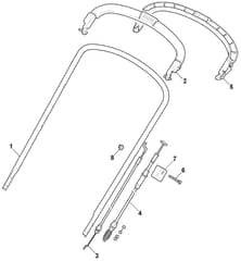 MB532 SB - 2005 - 292552023/TEL - Mountfield Rotary Mower Upper Handle Diagram