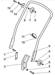 MB532 SHV - 2005-2006 - 12-9604-90 - Mountfield Rotary Mower Lower Handle Diagram