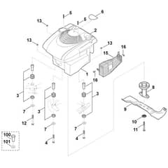 Viking MB545.0 - Engine, Blade - Parts Diagram