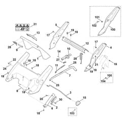 Viking MB545.0 VM - Frame, Height Adjustment - Parts Diagram