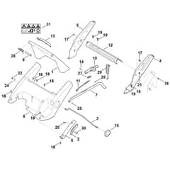Viking MB545.1 VE - Frame, Height Adjustment - Parts Diagram
