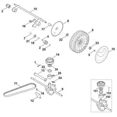 Viking MB545.1 VE - Shaft, Gear Box - Parts Diagram