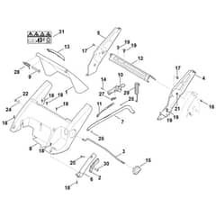 Viking MB545.1 VM - Frame, Height Adjustment - Parts Diagram