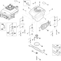 Viking MB650.0 T - Engine - Blade - Parts Diagram