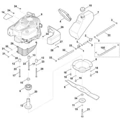 Viking MB6.1 RV - Engine, Tank, Blade - Parts Diagram