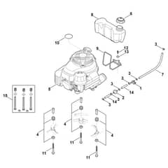 Viking MB756.0 GS - Engine, Tank - Parts Diagram