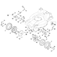 Viking MB756.0 YC - Front Height Adjustment, Front Wheel - Parts Diagram