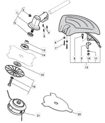 MB 2501 - 2010-2012 - 281420003/MO9 - Mountfield Brushcutter Gear Head Diagram