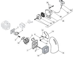 MB 26 - 2005-2007 - 282820003/MOU - Mountfield Brushcutter Recoil Starter Diagram