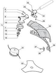 MB 2802 - 2012-2016 - 280121003/M12 - Mountfield Brushcutter Gear Head Diagram