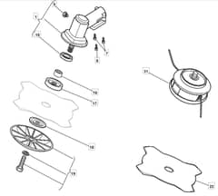 MB 36D - 2006-2007 - 284121003/MO6 - Mountfield Brushcutter Gear Head Diagram