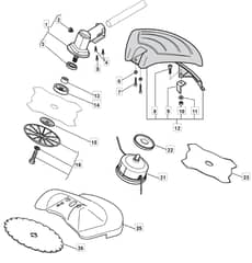 MB 5102 - 2010-2012 - 281721003/MO9 - Mountfield Brushcutter Gear Head Diagram