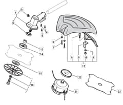 MB 5103 - 2010-2012 - 281722003/MO9 - Mountfield Brushcutter Gear Head Diagram