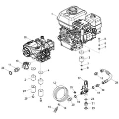Belle MBX 12-180 - Engine, Gearbox & Pump Assembly