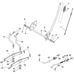 McCulloch MC1292RB - 96061001800 - 2008-11 - Mower Lift - Deck Lift Parts Diagram