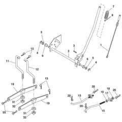 McCulloch MC13538LT - 96012010300 - 2010-06 - Mower Lift - Deck Lift Parts Diagram