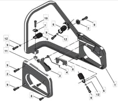 MC 363 - 2006-2007 - 222614003/MOU - Mountfield Chainsaw Handle Diagram