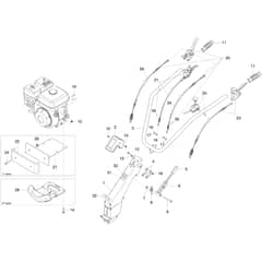 MC 400 (K700 H) -  - Efco Rotary Cultivator Handlebar rod and handle bars Diagram