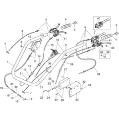 MC 417 S -  - Efco Rotary Cultivator Handlebar and controls Diagram