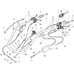 MC 417 S -  - Efco Rotary Cultivator Handlebar and controls 02 Diagram