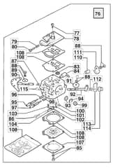 MC 443 - 2005 - 224718003 - Mountfield Chainsaw Carburettor Diagram