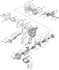 MC 4818 - 2008 - 224016003/MO8 - Mountfield Chainsaw Engine Diagram