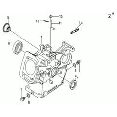 MH 175 RKS - Oleo-Mac Tiller Crankcase Diagram